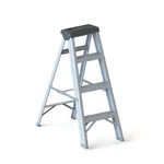 Youngman 3-Step Aluminum Single-Side Self-Supporting Ladder Including Tool Storage Platform at The Top